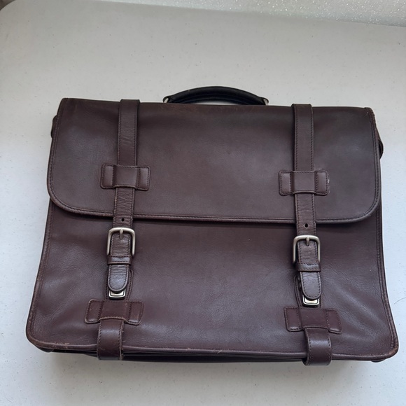 COACH LEATHER Unisex Madison #5325 Briefcase Laptop Bag Dark Brown Vintage - Picture 1 of 16